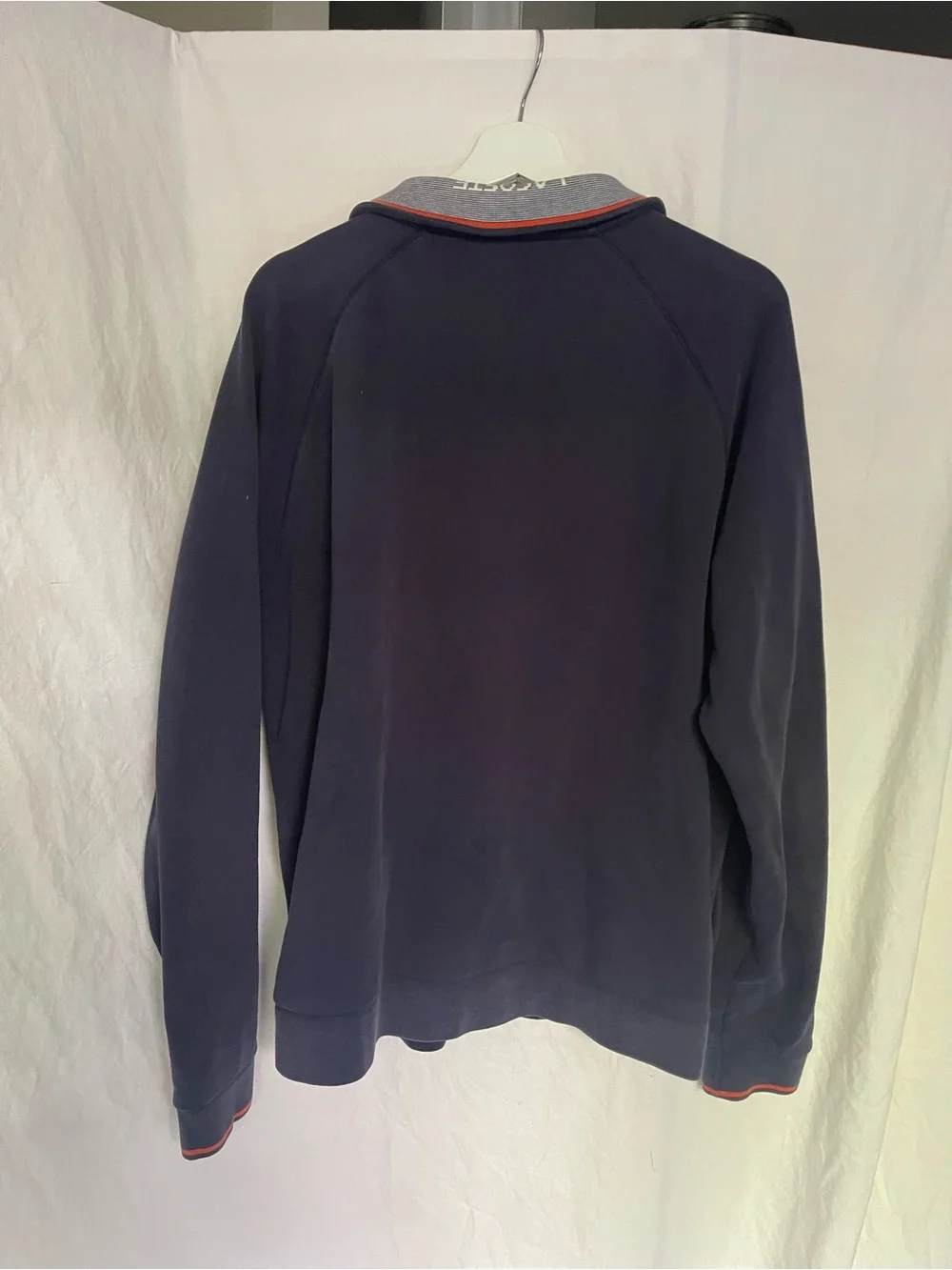 Vintage Lacoste Full Zip Track Jacket Size L Contrast Ribbed Collar tennis sport